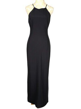 MNG Mango Slip Dress Maxi Halter Black 4 NWOT